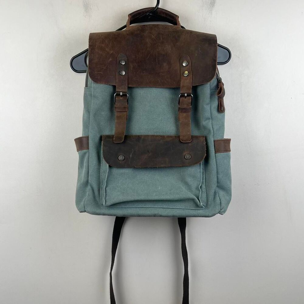 Vintage Leather & Canvas Backpack
